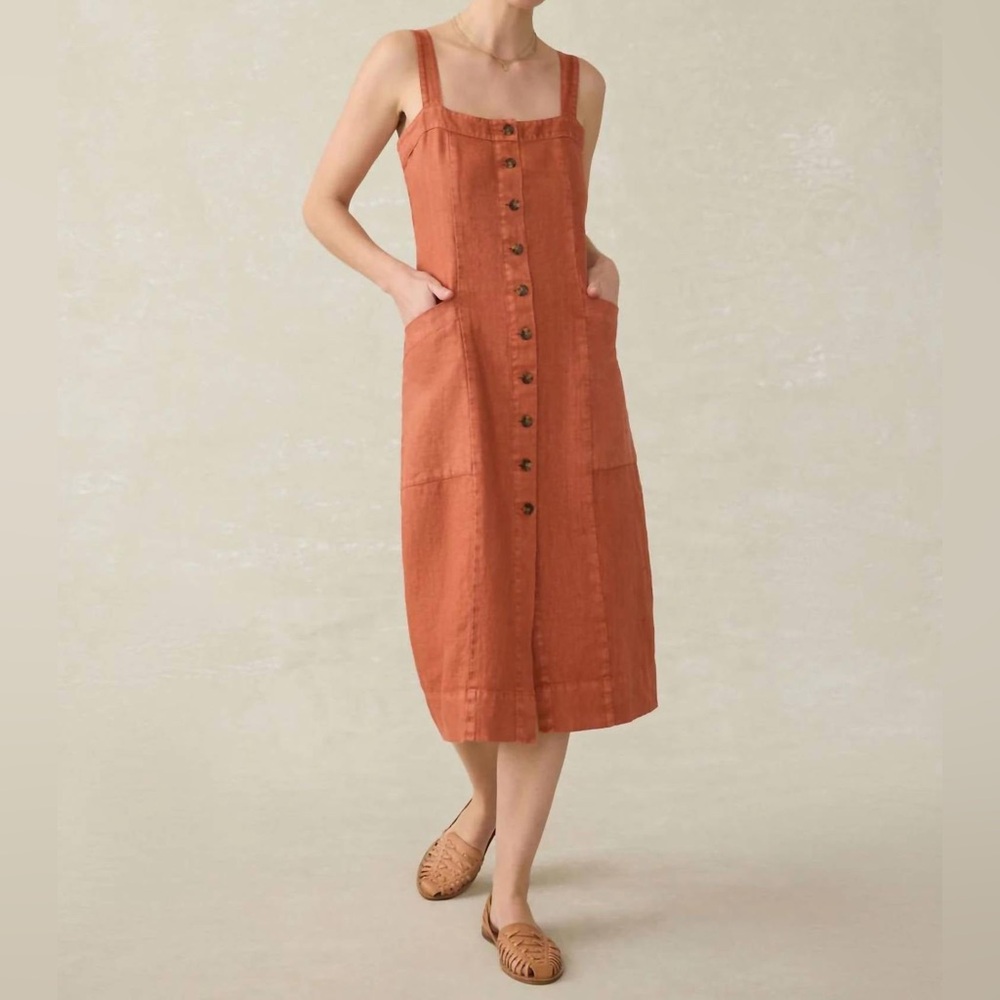 NWT Faherty Aurora dress in Red Rock size Small